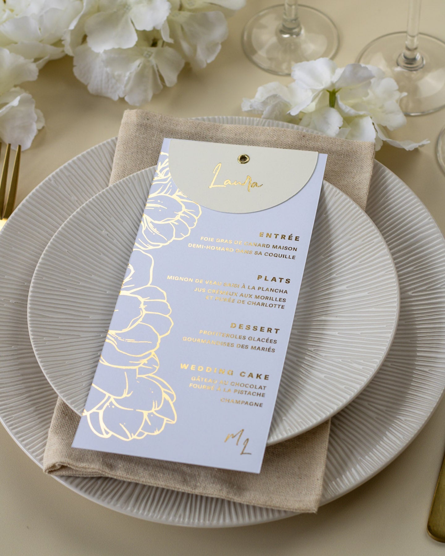 Luz - menu & marque - place - Menu - Luxe Carterie Studio