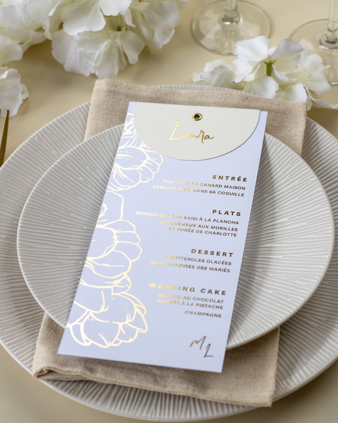 Luz - menu & marque - place - Menu - Luxe Carterie Studio