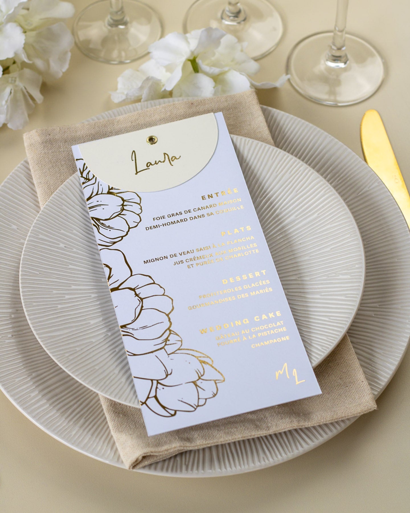 Luz - menu & marque - place - Menu - Luxe Carterie Studio