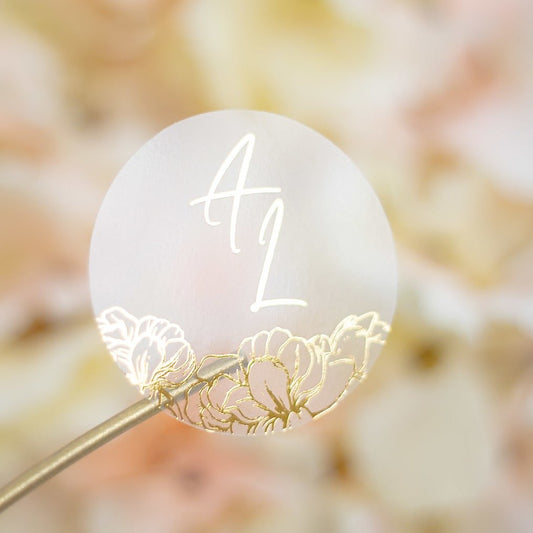 "Luz - Sticker" - Faire-part de mariage chic, élégant et romantique avec dorure or - Wedding stationery - Création Luxe Carterie Studio