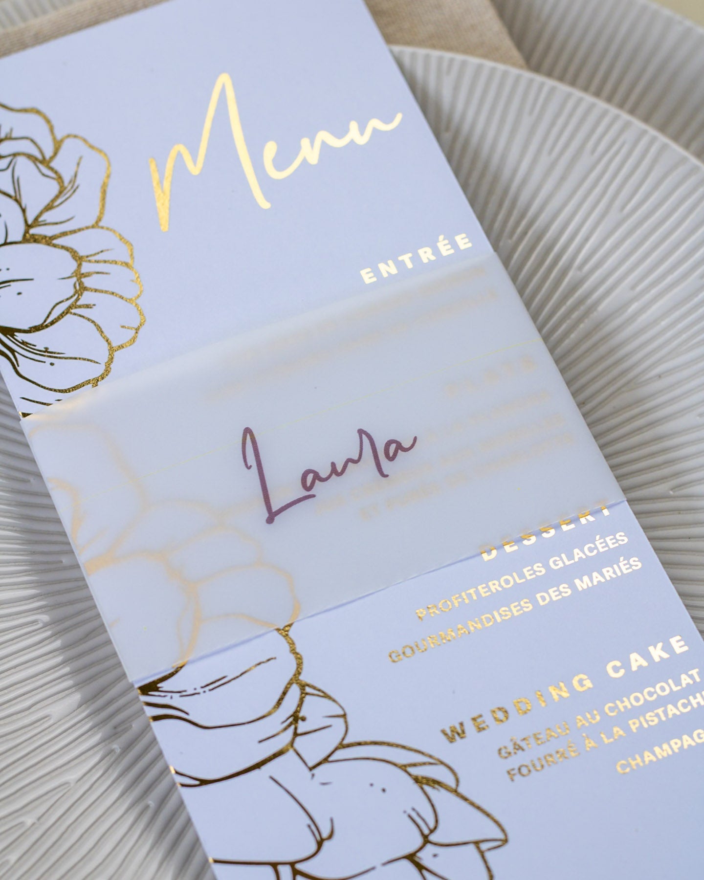 Luza - menu & marque - place - Menu - Luxe Carterie Studio