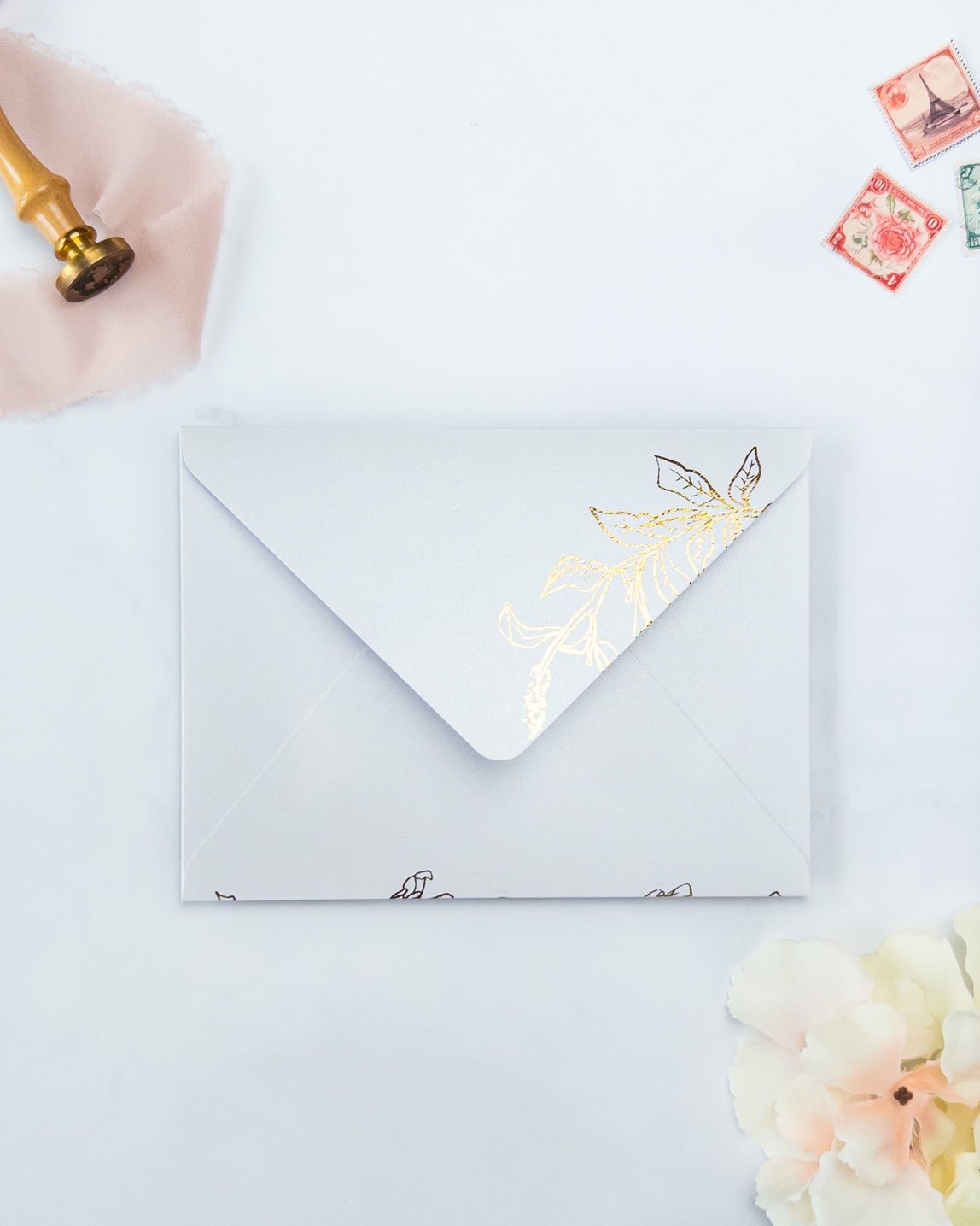 LYSEA - Enveloppe épaisse avec Dorure - Enveloppe - 12 cm x 16.5 cm - Luxe Carterie Studio