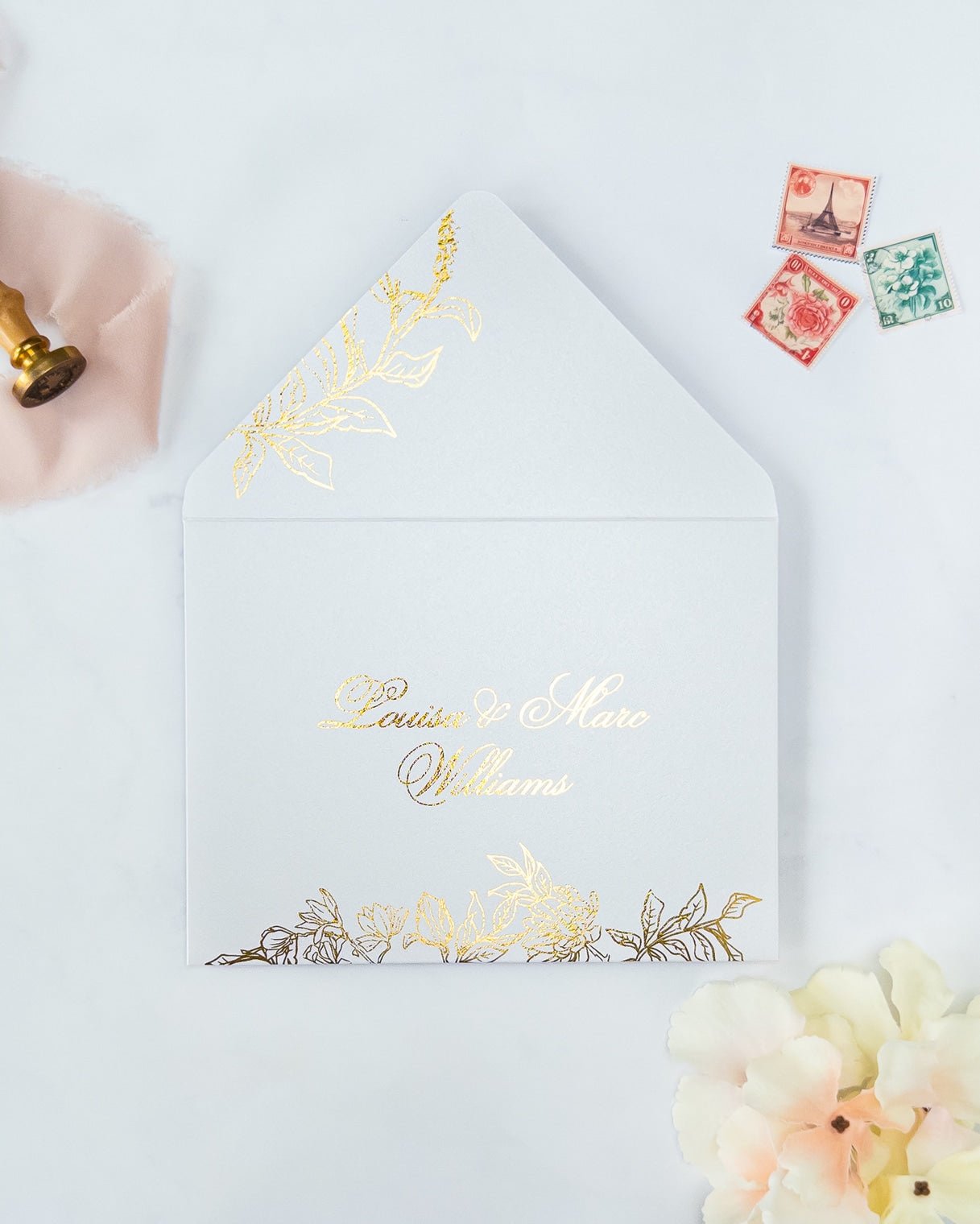 LYSEA - Enveloppe épaisse avec Dorure - Enveloppe - 12 cm x 16.5 cm - Luxe Carterie Studio