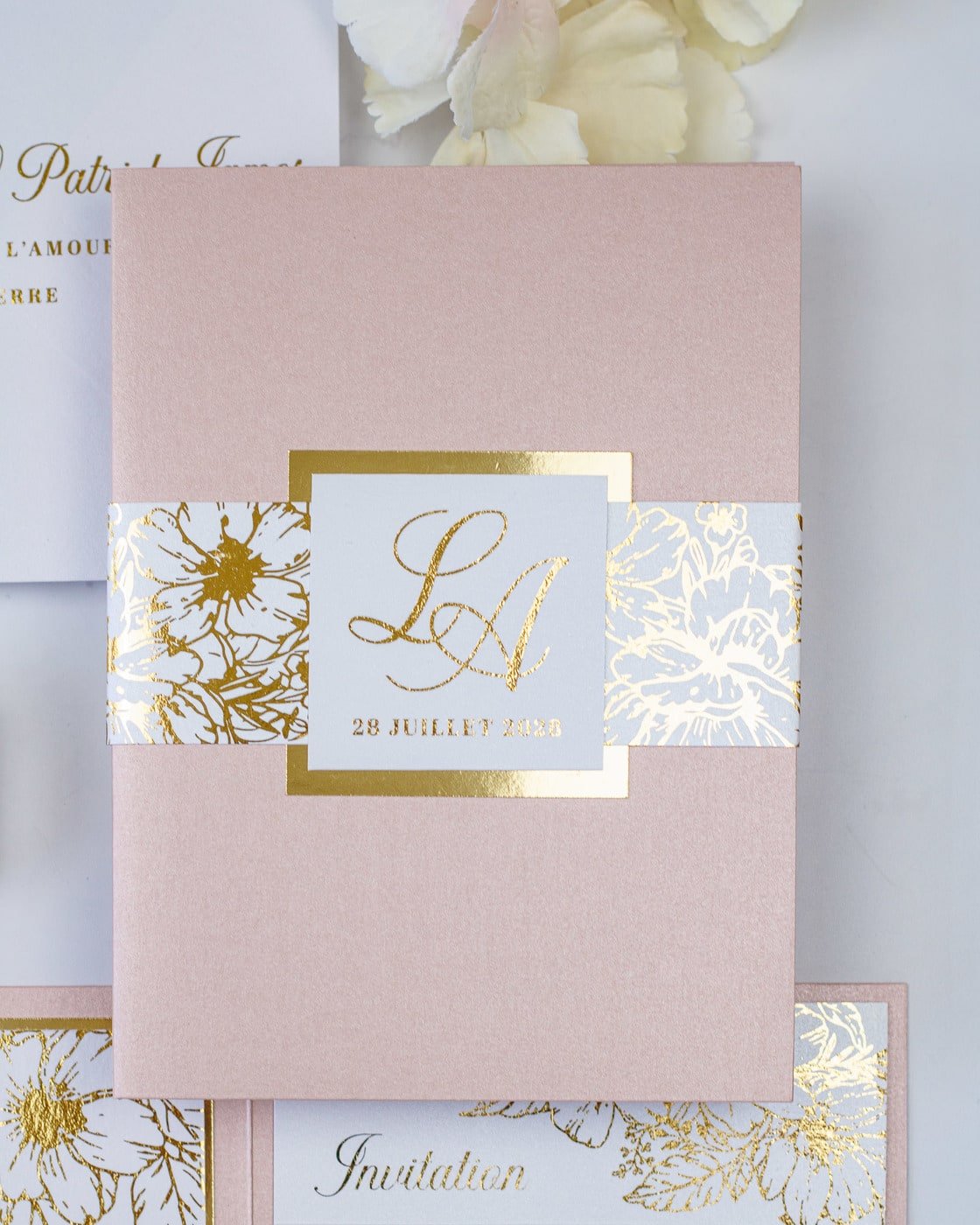Madeline - Faire - part - Faire - part + 2 cartons (Invitation / Informations / RSVP / Programme ou autre) - Sans enveloppe - Luxe Carterie Studio