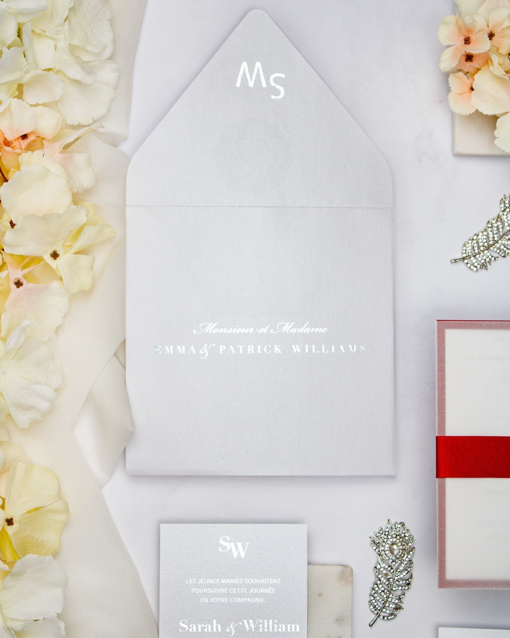 "Maeva" - Faire-part de mariage chic, élégant et romantique avec dorure or - Wedding stationery - Création Luxe Carterie Studio
