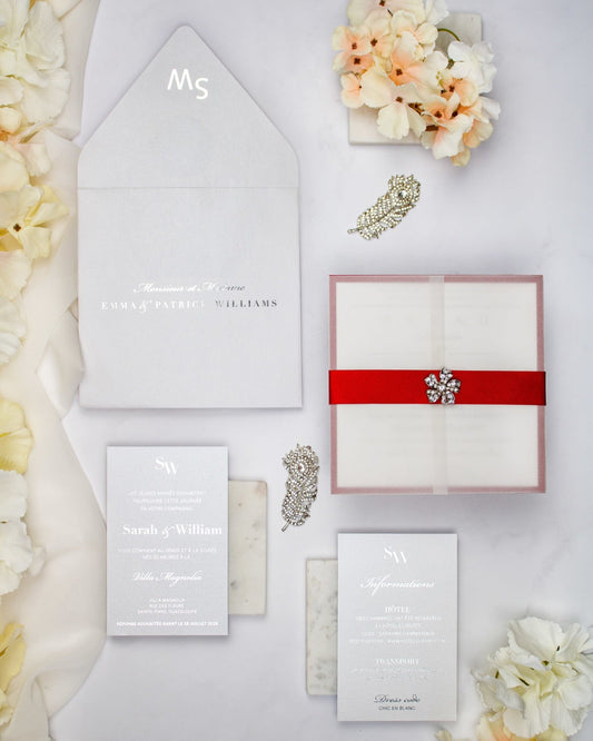 "Maeva" - Faire-part de mariage chic, élégant et romantique avec dorure or - Wedding stationery - Création Luxe Carterie Studio