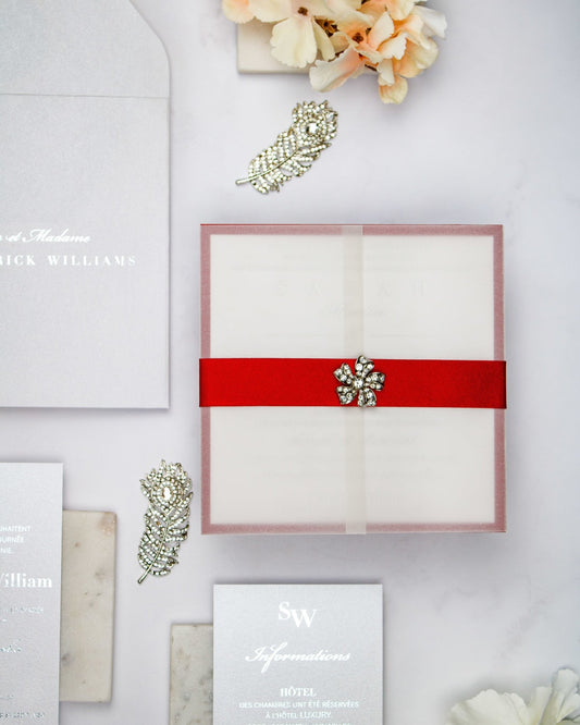 "Maeva" - Faire-part de mariage chic, élégant et romantique avec dorure or - Wedding stationery - Création Luxe Carterie Studio