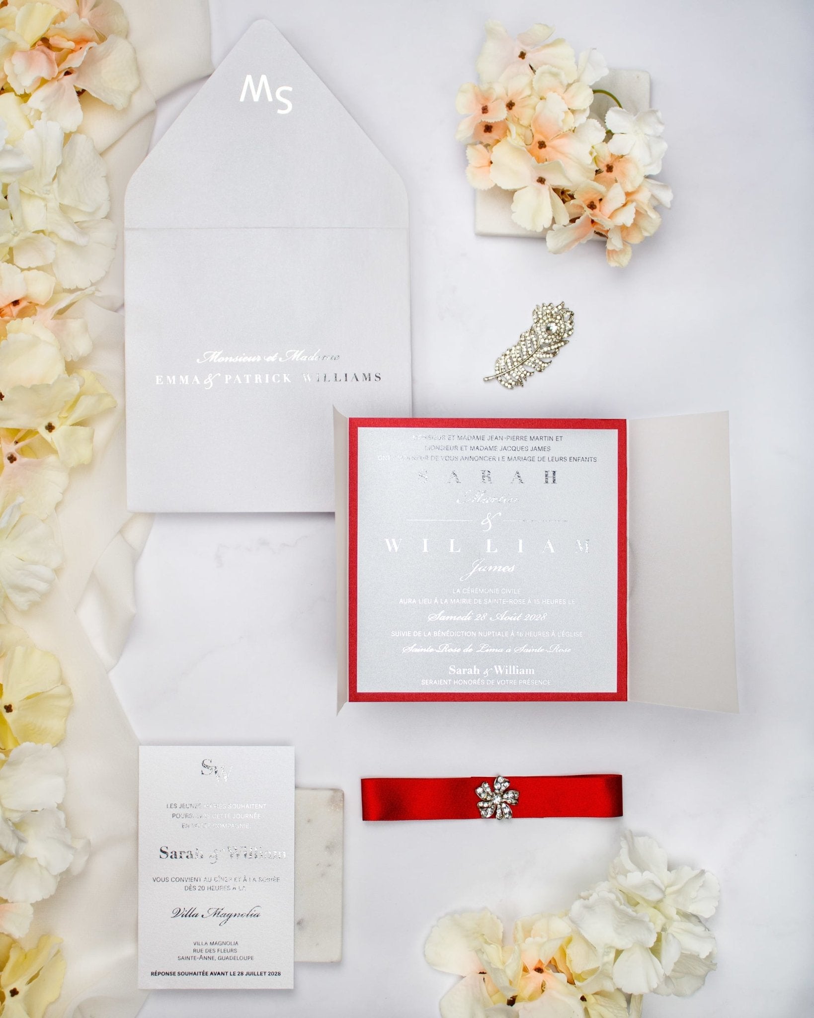 "Maeva" - Faire-part de mariage chic, élégant et romantique avec dorure or - Wedding stationery - Création Luxe Carterie Studio