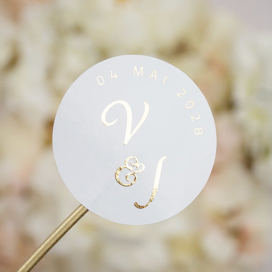 "Manon - Sticker" - Faire-part de mariage chic, élégant et romantique avec dorure or - Wedding stationery - Création Luxe Carterie Studio
