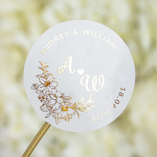 "Marcella - Sticker" - Faire-part de mariage chic, élégant et romantique avec dorure or - Wedding stationery - Création Luxe Carterie Studio