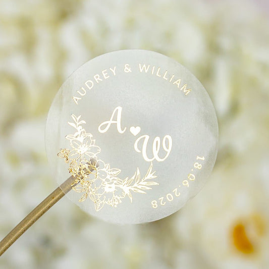 "Marcella - Sticker" - Faire-part de mariage chic, élégant et romantique avec dorure or - Wedding stationery - Création Luxe Carterie Studio