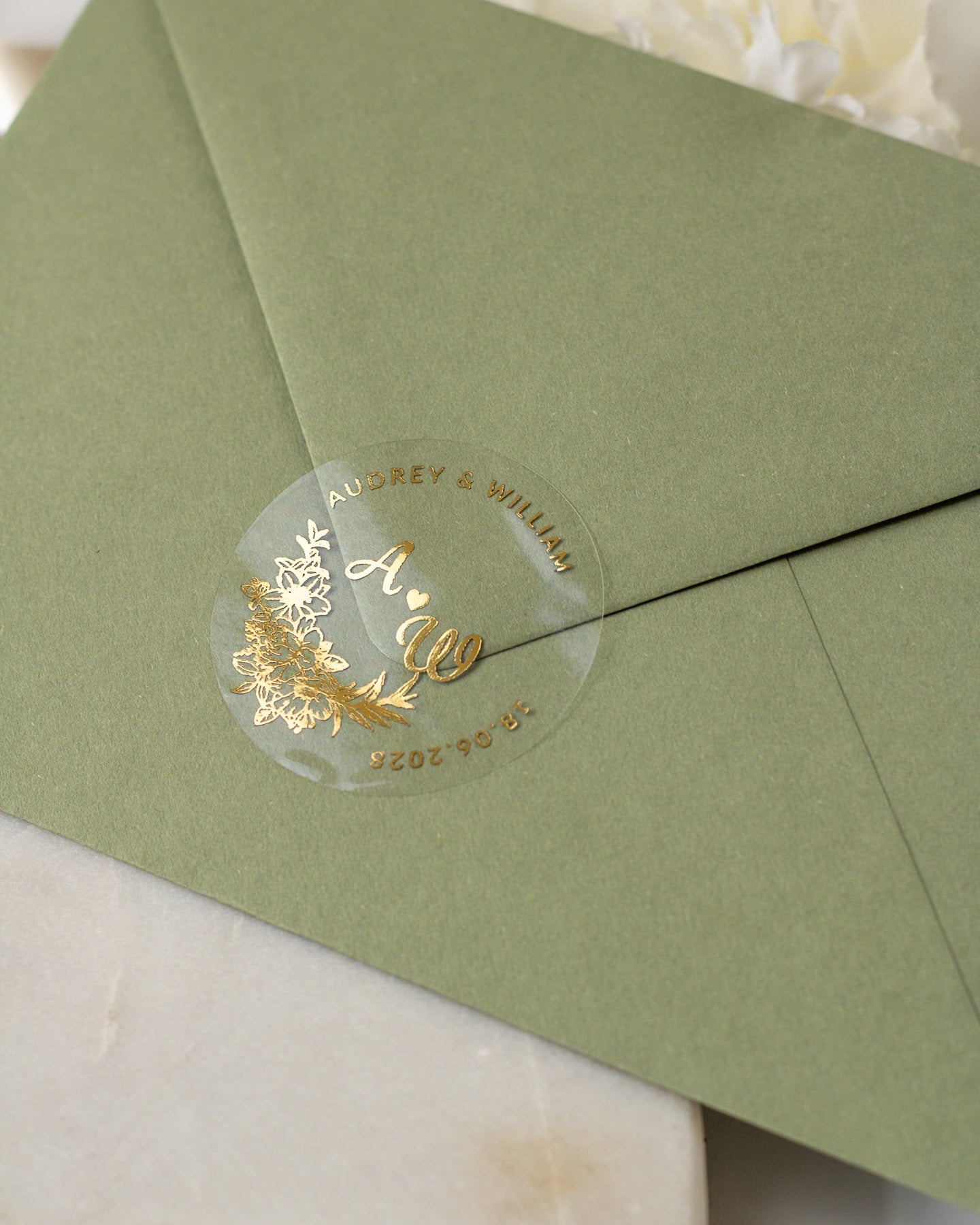 Marcella - Sticker (lot de 15) - Stickers étiquettes - 4 cm - Lot de 15 - Luxe Carterie Studio