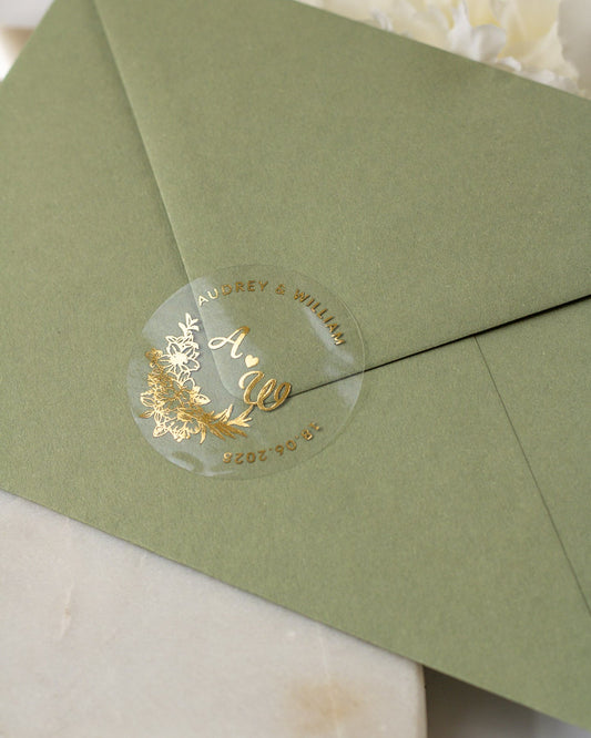 Marcella - Sticker (lot de 15) - Stickers étiquettes - 4 cm - Lot de 15 - Luxe Carterie Studio