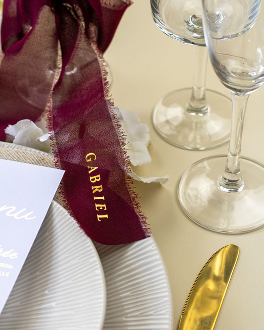 Cora - Ruban mousseline Marque-place