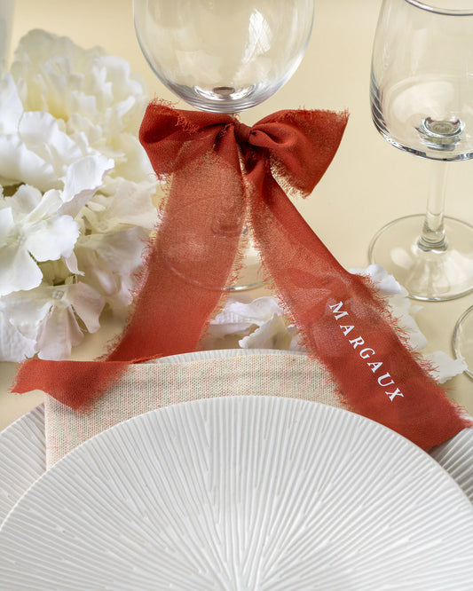 Cora - Ruban mousseline Marque-place