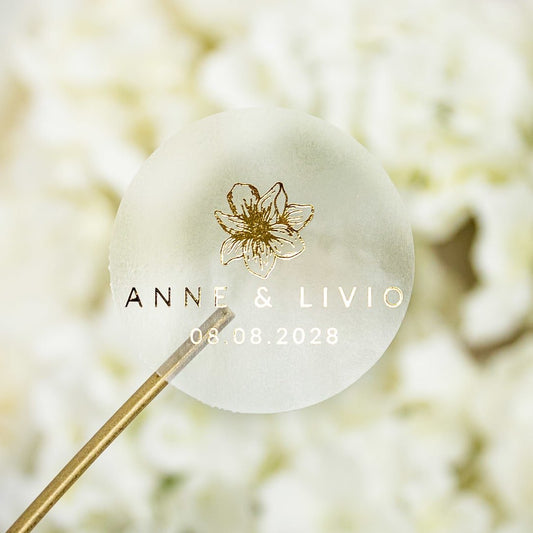 "Martina - Sticker" - Faire-part de mariage chic, élégant et romantique avec dorure or - Wedding stationery - Création Luxe Carterie Studio