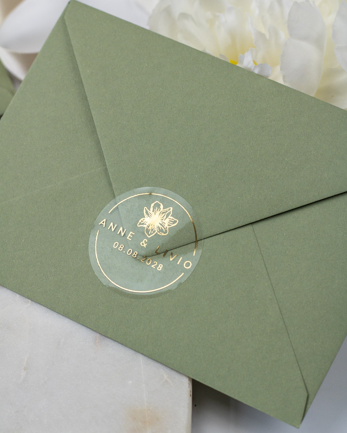 Martina - Sticker (lot de 15) - Stickers étiquettes - 4 cm - Lot de 15 - Luxe Carterie Studio