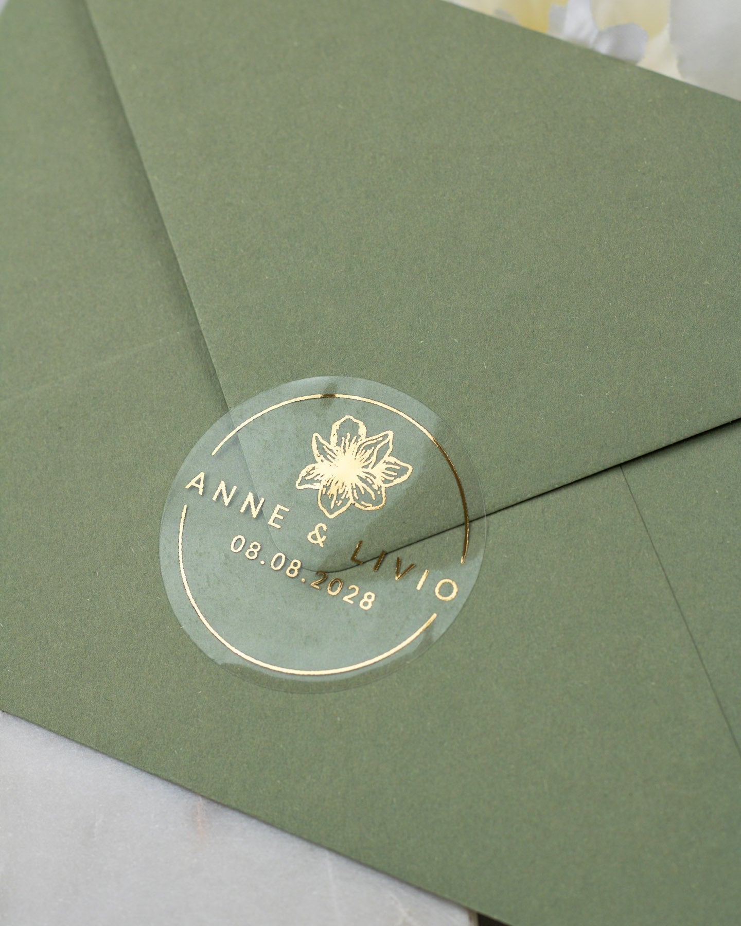Martina - Sticker (lot de 15) - Stickers étiquettes - 4 cm - Lot de 15 - Luxe Carterie Studio