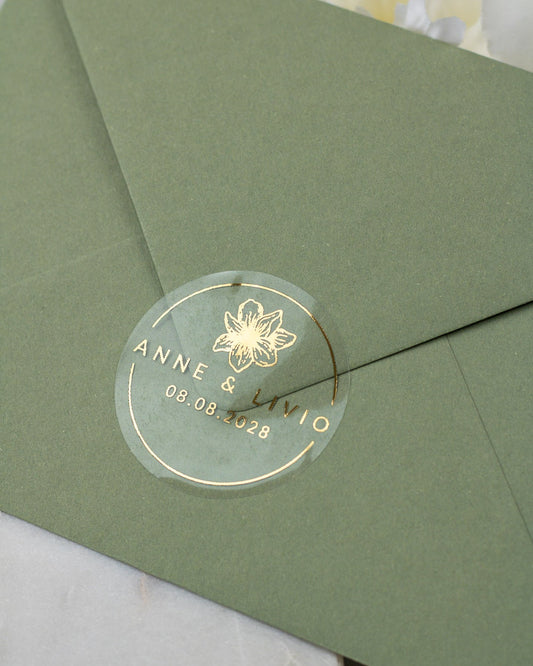 Martina - Sticker (lot de 15) - Stickers étiquettes - 4 cm - Lot de 15 - Luxe Carterie Studio
