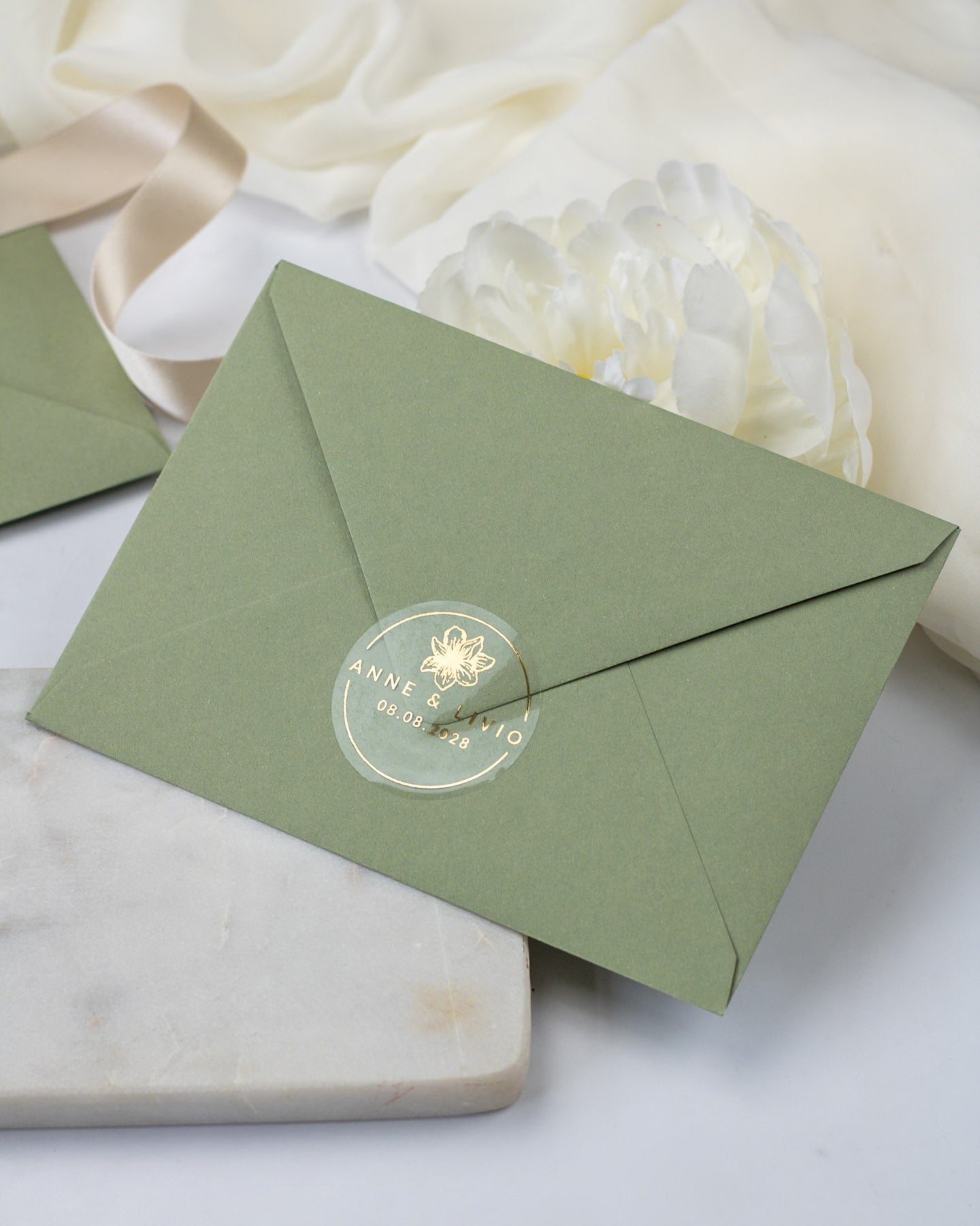 Martina - Sticker (lot de 15) - Stickers étiquettes - 4 cm - Lot de 15 - Luxe Carterie Studio