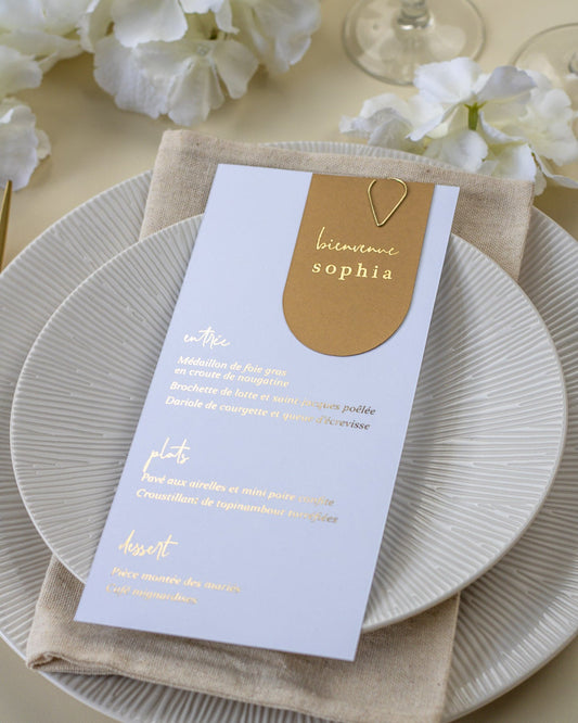 Mia - menu & marque - place - Menu - Luxe Carterie Studio