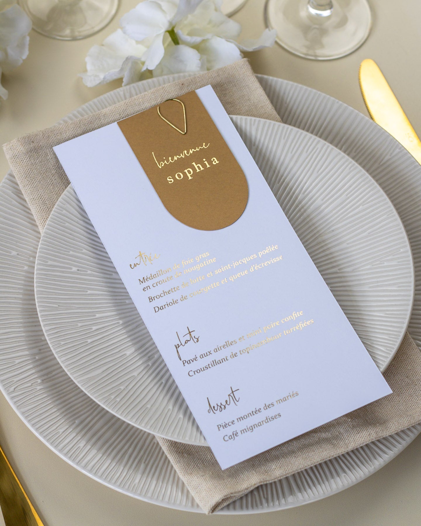 Mia - menu & marque - place - Menu - Luxe Carterie Studio