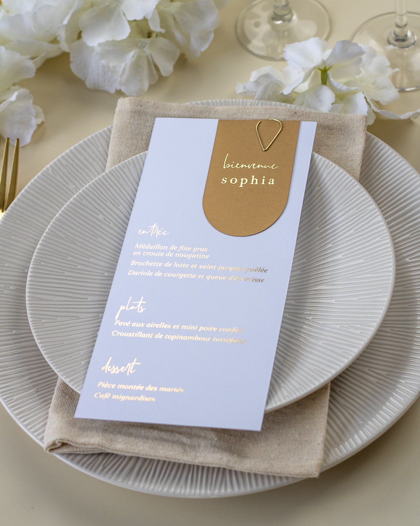 Mia - menu & marque - place - Menu - Luxe Carterie Studio