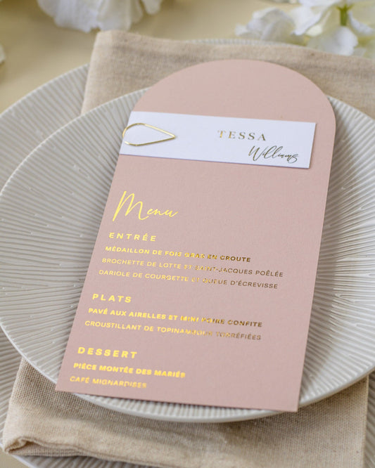 Mina - menu & marque - place - Menu - Luxe Carterie Studio