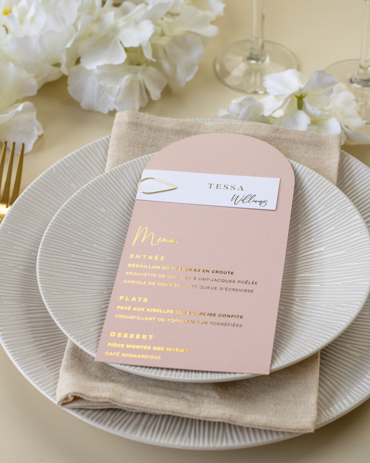 Mina - menu & marque - place - Menu - Luxe Carterie Studio