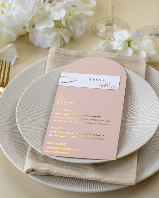 Mina - menu & marque - place - Menu - Luxe Carterie Studio
