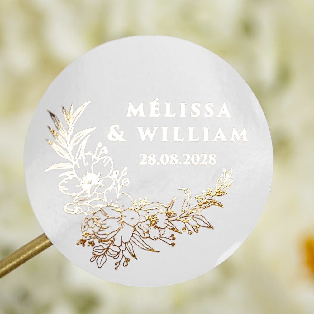 Mirella - Sticker (lot de 15) - Stickers étiquettes - 4 cm - Lot de 15 - Luxe Carterie Studio