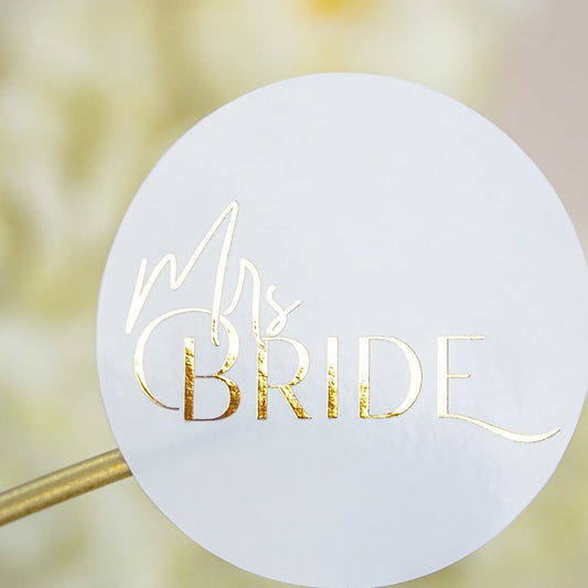 "Mrs Bride - Sticker" - Sticker EVJF sur mesure – Mrs Bride - Accessoire chic pour enterrement de vie de jeune fille – Papeterie de mariage moderne – Wedding stationery - Création Luxe Carterie Studio
