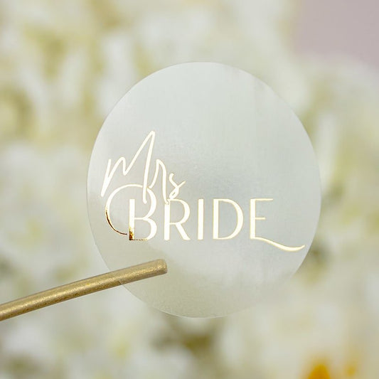 "Mrs Bride - Sticker" - Sticker EVJF sur mesure – Mrs Bride - Accessoire chic pour enterrement de vie de jeune fille – Papeterie de mariage moderne – Wedding stationery - Création Luxe Carterie Studio