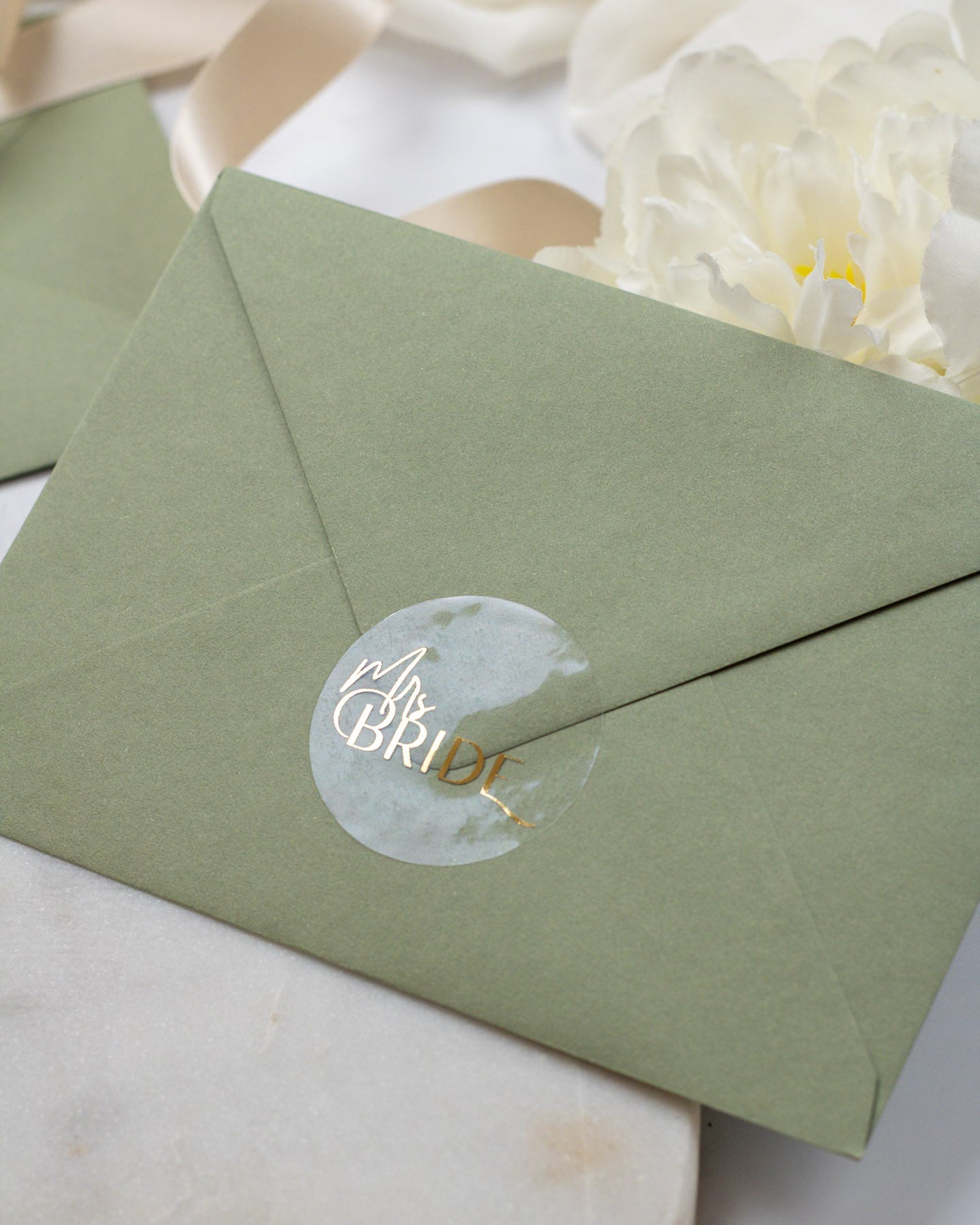 Mrs Bride - Sticker (lot de 15) - Stickers étiquettes - 4 cm - Lot de 15 - Luxe Carterie Studio