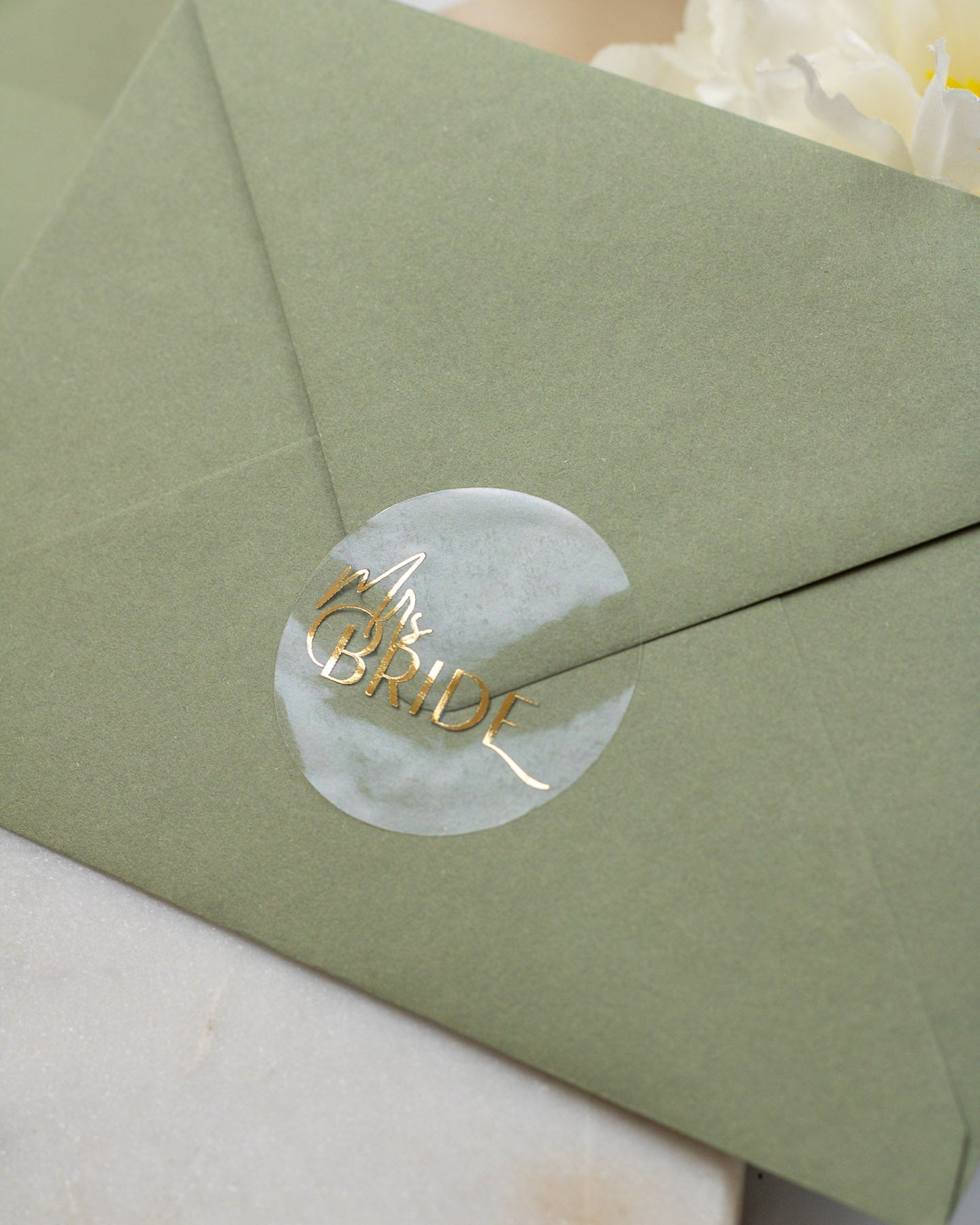 Mrs Bride - Sticker (lot de 15) - Stickers étiquettes - 4 cm - Lot de 15 - Luxe Carterie Studio