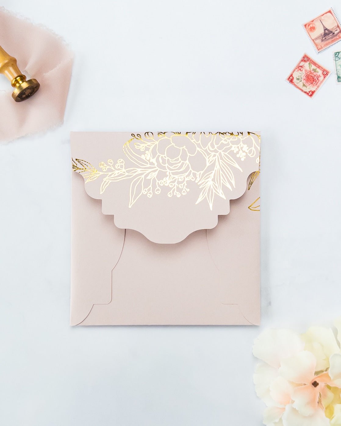 MUSE - Enveloppe épaisse avec Dorure - Enveloppe - 12 cm x 16.5 cm - Luxe Carterie Studio