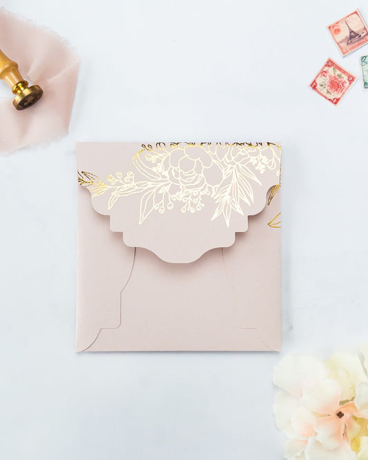MUSE - Enveloppe épaisse avec Dorure - Enveloppe - 12 cm x 16.5 cm - Luxe Carterie Studio