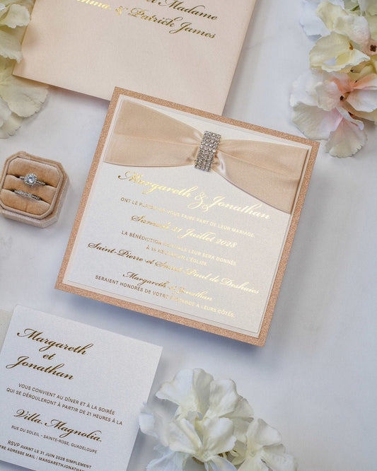 Myosotis - Faire - part - Faire - part seul - Sans enveloppe - Luxe Carterie Studio