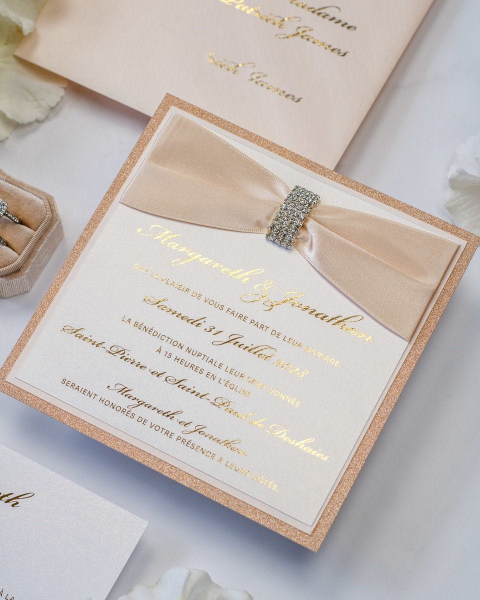 Myosotis - Faire - part - Faire - part seul - Sans enveloppe - Luxe Carterie Studio