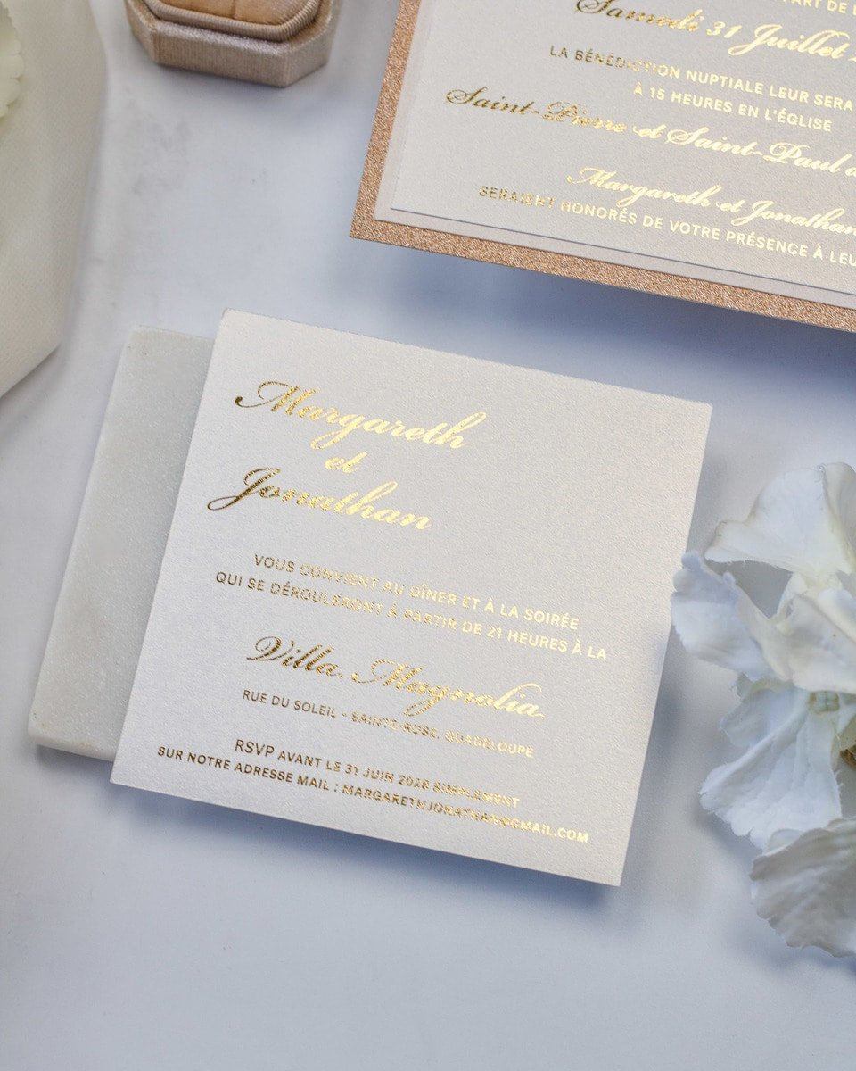 Myosotis - Echantillon - Faire - part - Luxe Carterie Studio