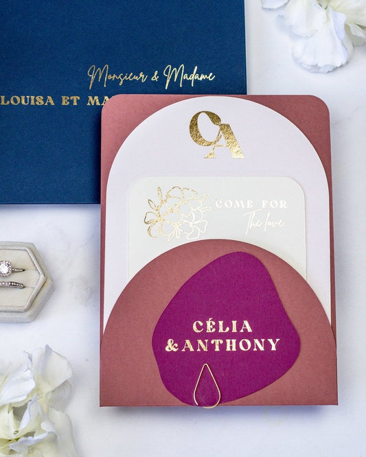 Nacre - Faire - part - Sans enveloppe - Luxe Carterie Studio