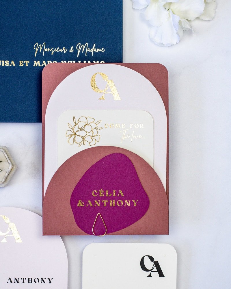 Nacre - Faire - part - Sans enveloppe - Luxe Carterie Studio