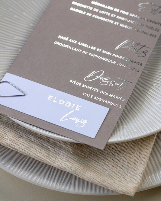 Nessa - menu & marque - place - Menu - Luxe Carterie Studio