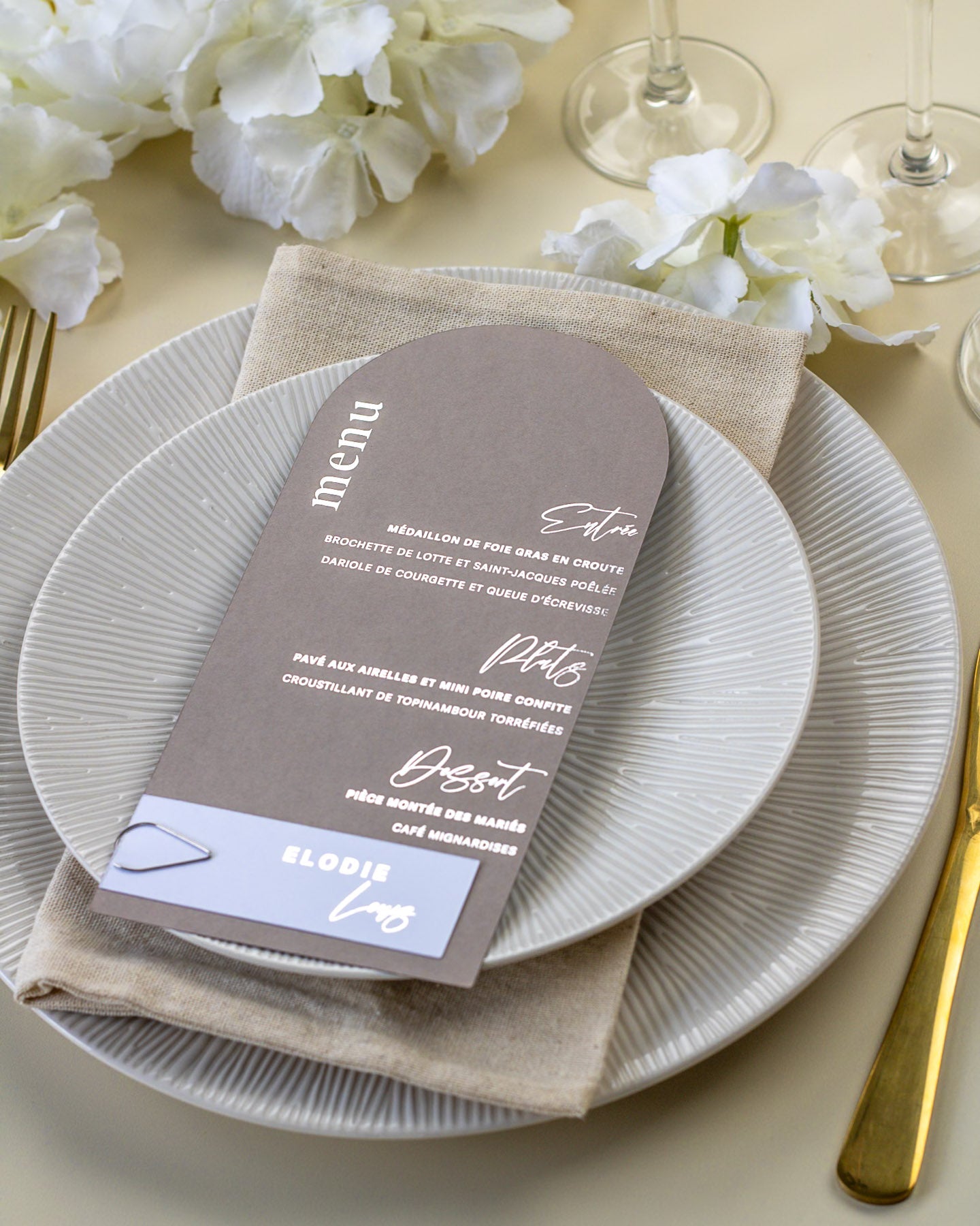 Nessa - menu & marque - place - Menu - Luxe Carterie Studio