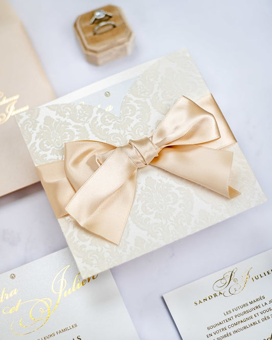 "Olive" - Faire-part de mariage chic, élégant et romantique avec dorure or - Wedding stationery - Création Luxe Carterie Studio