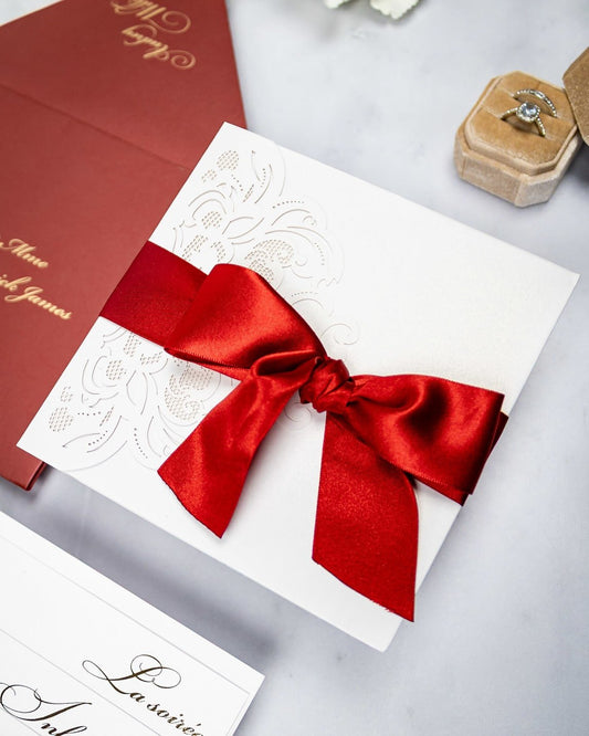 "Olivia" - Faire-part de mariage chic, élégant et romantique avec dorure or - Wedding stationery - Création Luxe Carterie Studio
