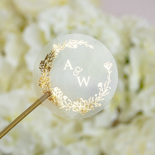 "Oriana - Sticker" - Faire-part de mariage chic, élégant et romantique avec dorure or - Wedding stationery - Création Luxe Carterie Studio
