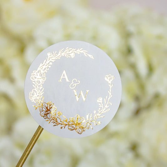"Oriana - Sticker" - Faire-part de mariage chic, élégant et romantique avec dorure or - Wedding stationery - Création Luxe Carterie Studio