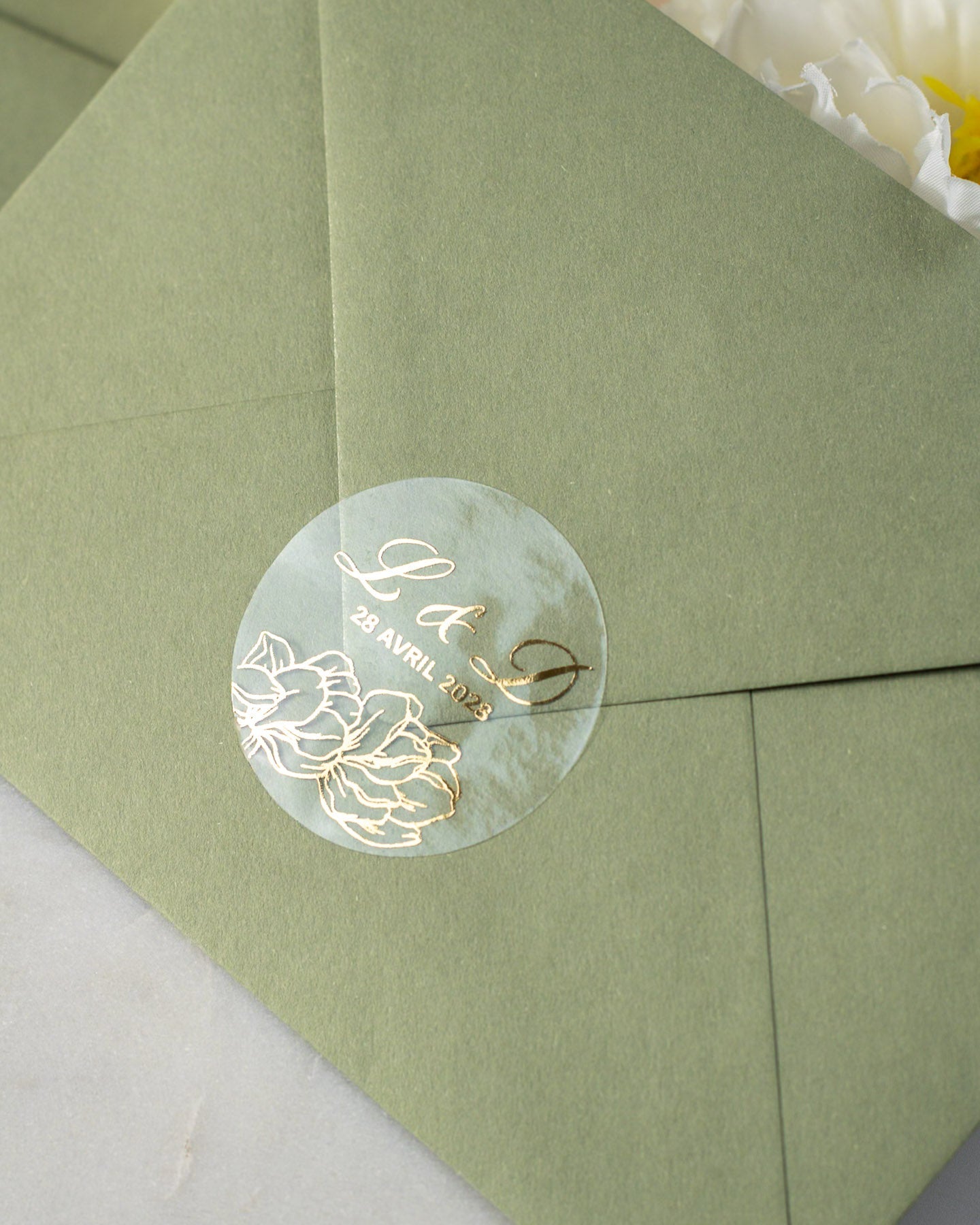 Oriane - Sticker (lot de 15) - Stickers étiquettes - 4 cm - Lot de 15 - Luxe Carterie Studio