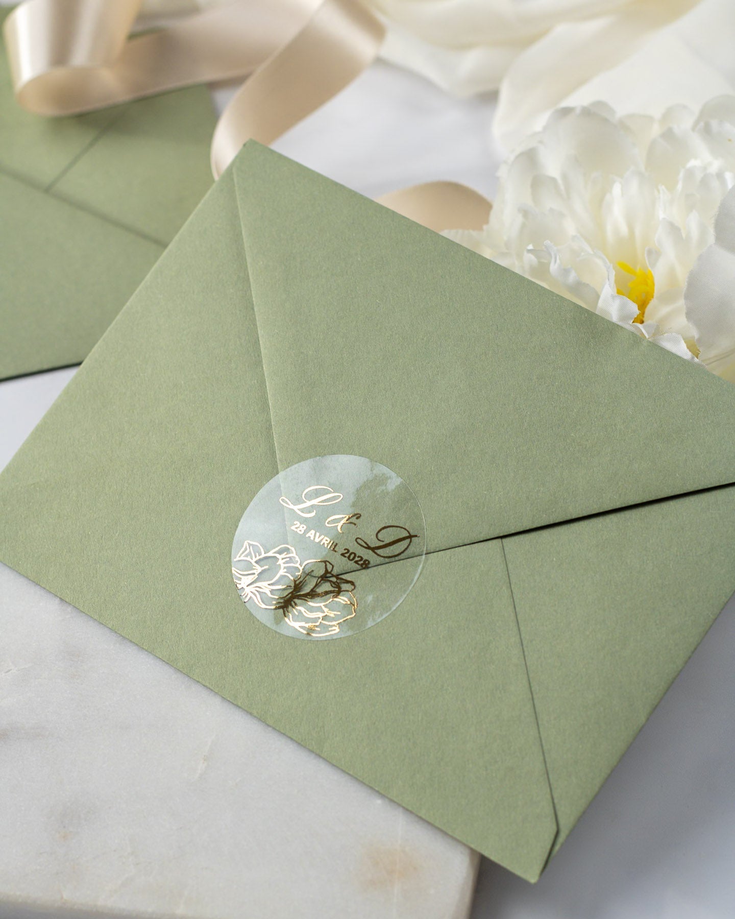 Oriane - Sticker (lot de 15) - Stickers étiquettes - 4 cm - Lot de 15 - Luxe Carterie Studio